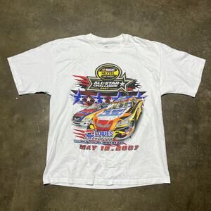 Vintage Y2k Nascar Charlotte All Star White Racing T-Shirt